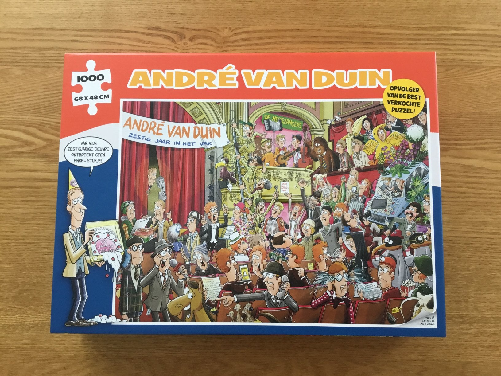 Puzzel André van Duin 60 jaar in het vak 1000 stukjes, Ophalen, 500 t/m 1500 stukjes, Zo goed als nieuw
