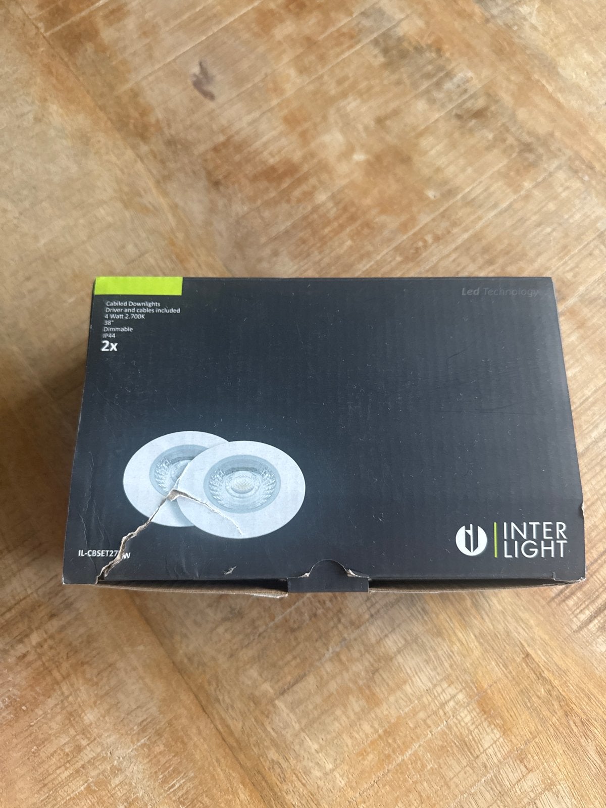 Interlight LED Inbouwspots Set - 2x 4W, Dimbaar, Warm Wit, Metaal, Wit, Overige merken, Nieuw