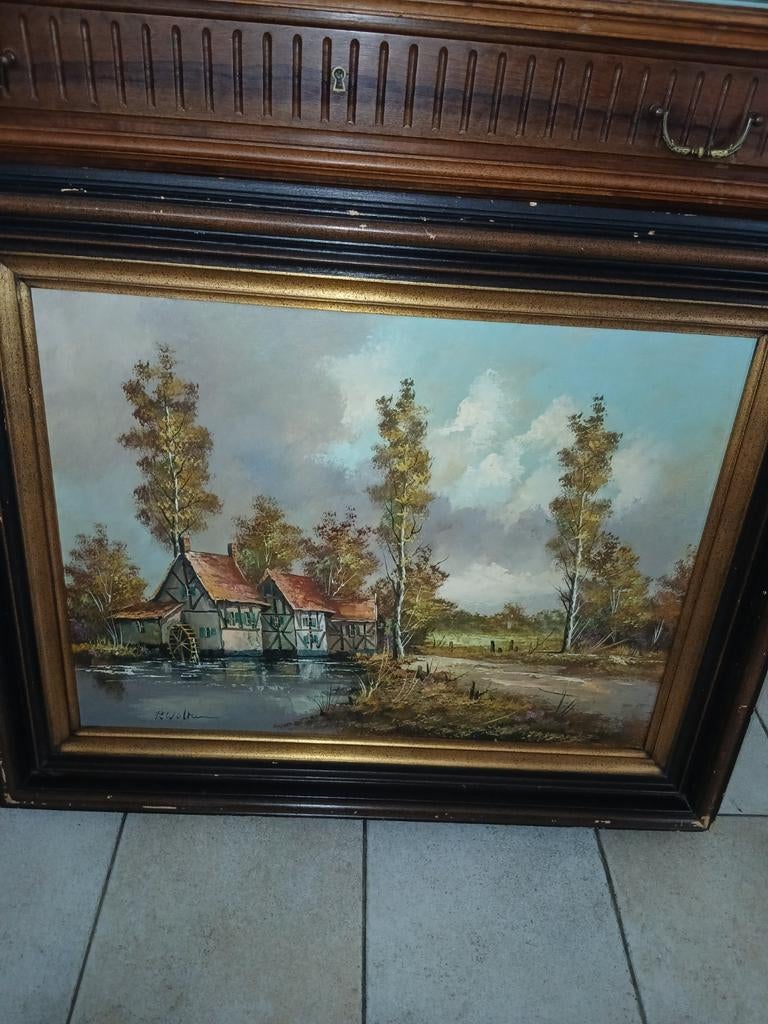 Schilderij R. Wolters - Watermolen, Ophalen