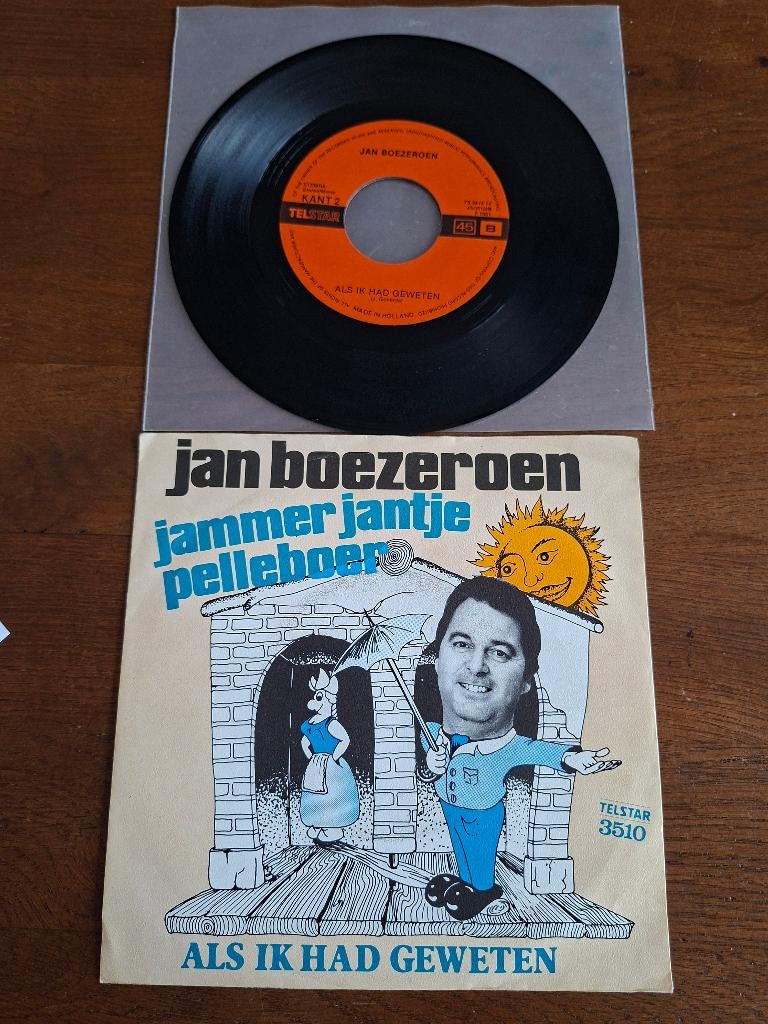 Jan Boezeroen, jammer Jantje Pelleboer, 7 inch, 1980 - 1989, Ophalen of Verzenden, Zo goed als nieuw