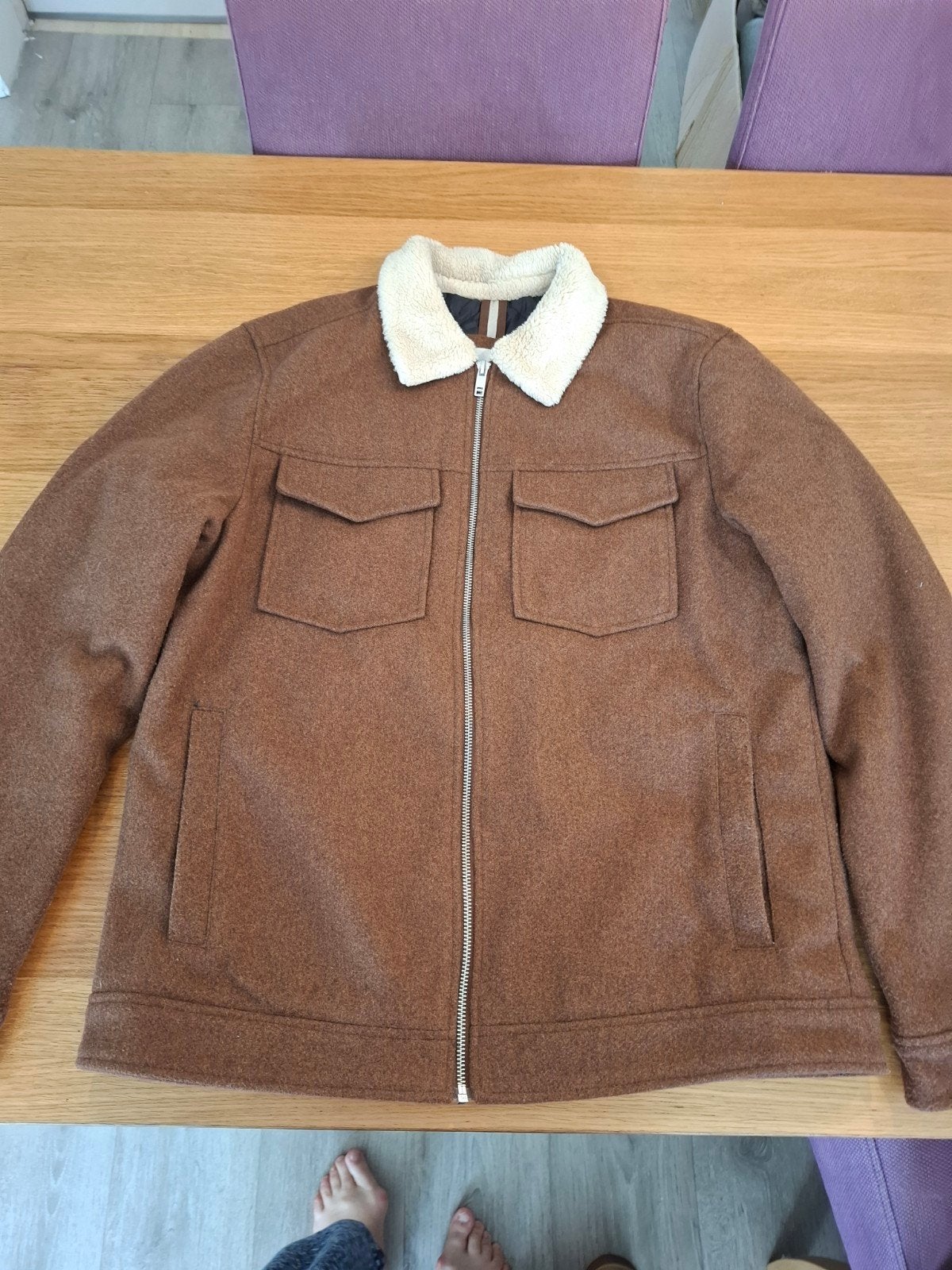 LCW Vision Heren Winterjas/Tussenjas met Teddy Kraag Maat L, Maat 52/54 (L), Bruin, Ophalen of Verzenden, Zo goed als nieuw
