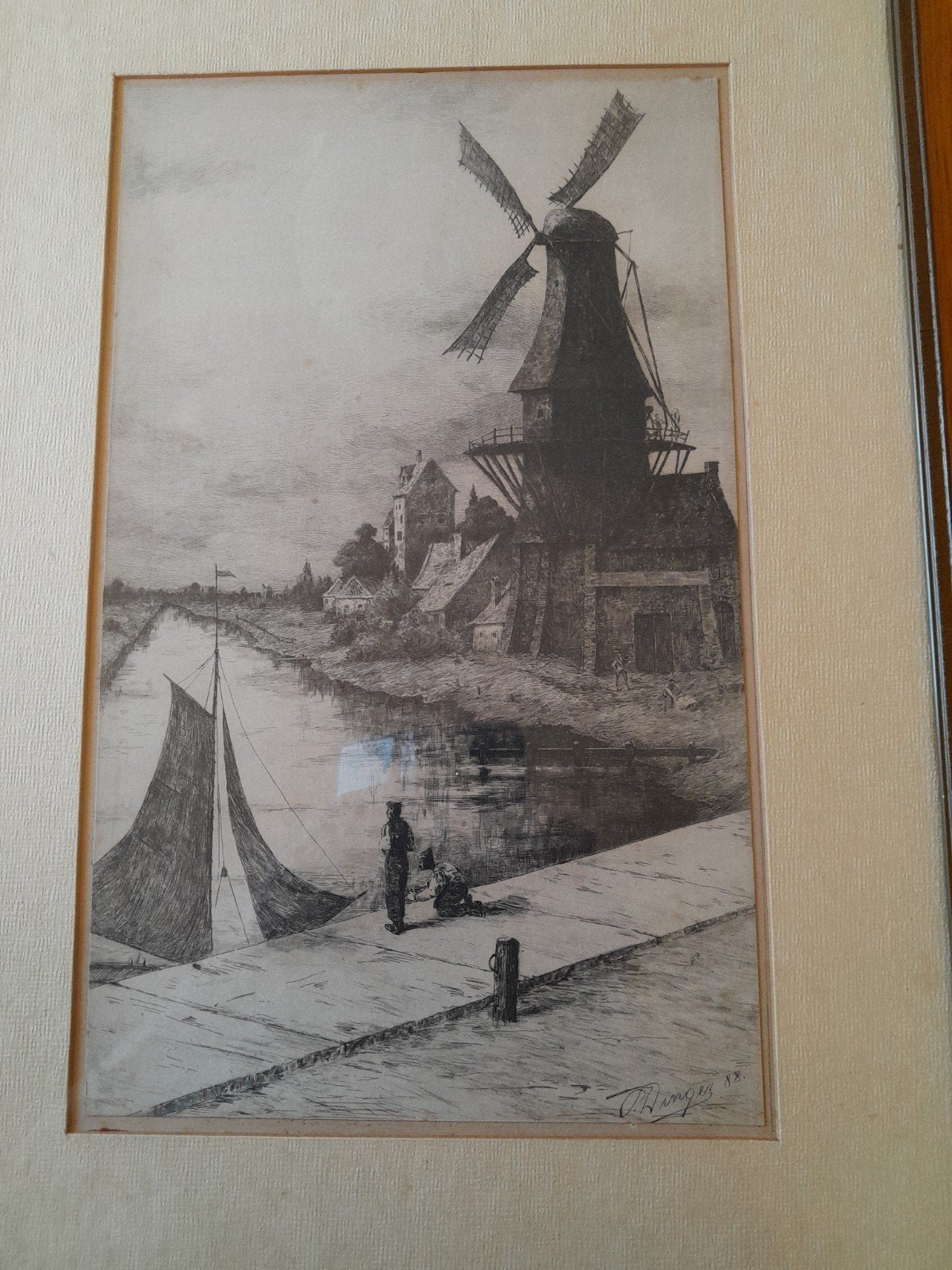 Otto Dinger. Ets., Antiek en Kunst, Ophalen of Verzenden