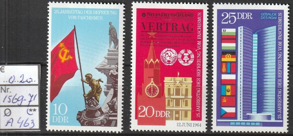 DDR Bevrijding van Fascisme Michel 1569-71 Nr.A463p, Verzenden, DDR, Postfris