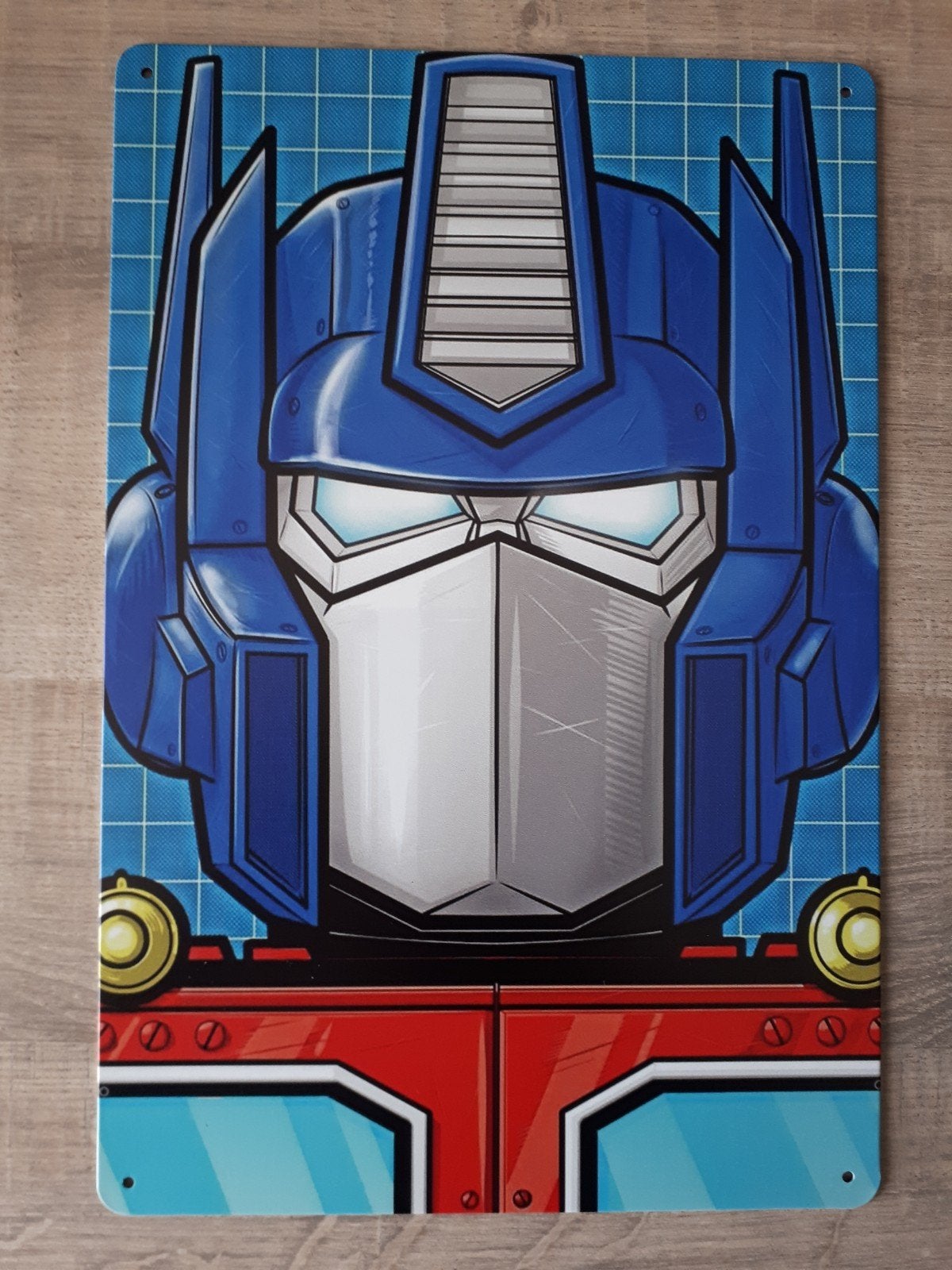 Optimus Prime Transformers 20x30 cm Metalen Reclamebord, Overige generaties, Ophalen of Verzenden, Nieuw, Autobots