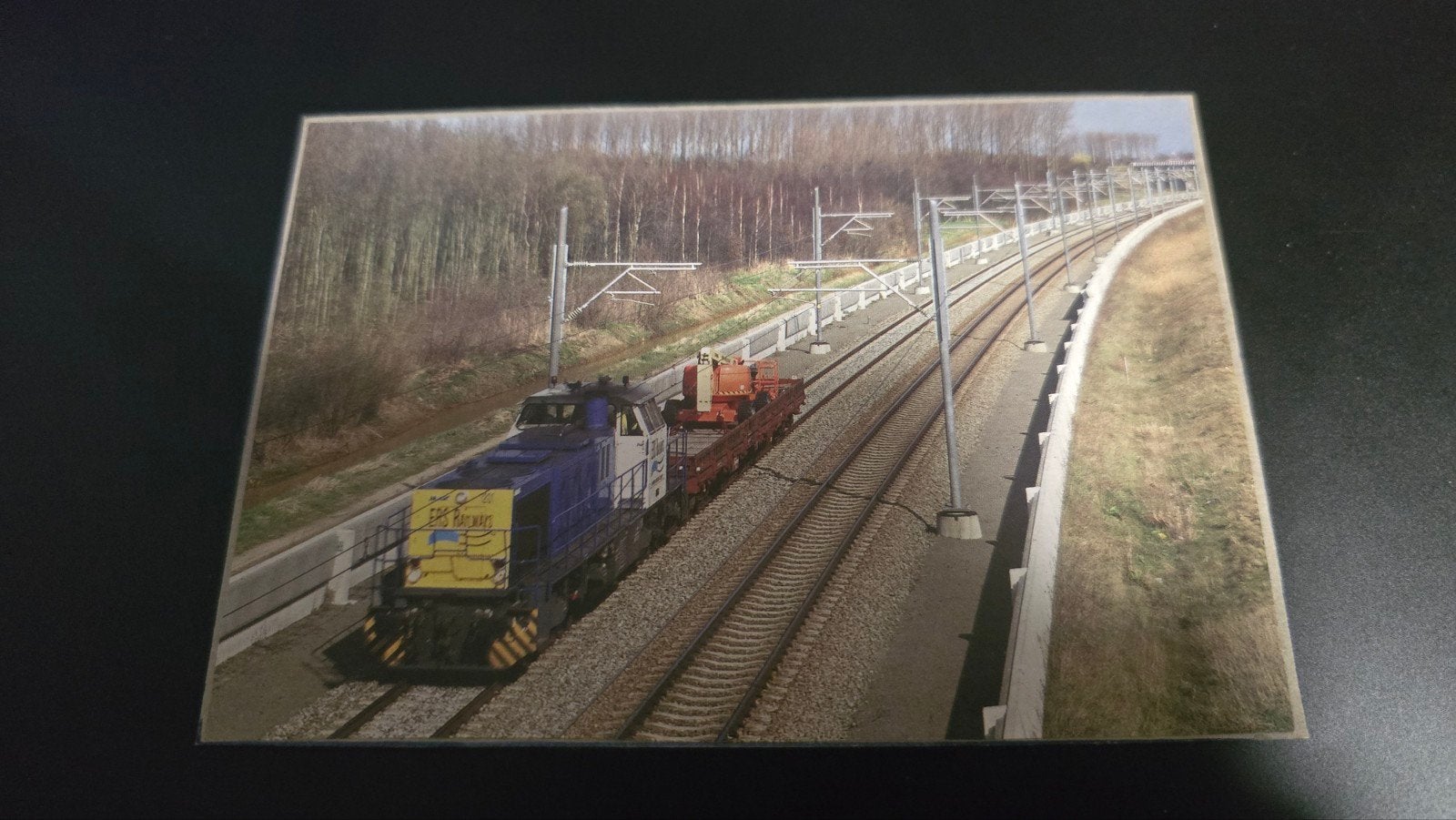 Afbeelding ERS Railways schroeftrein op HSL, Ophalen of Verzenden, Gebruikt, Trein, Kaart of Prent