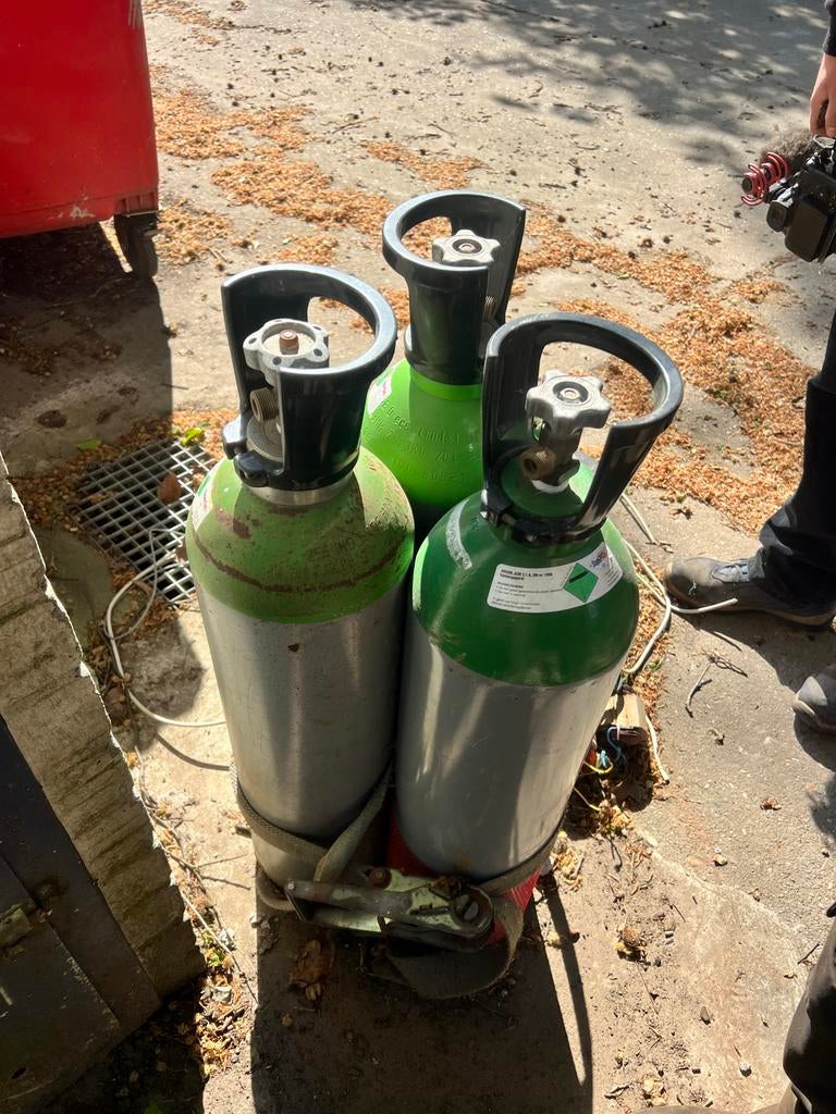 3 Argon gasflessen, Doe-het-zelf en Verbouw, Ophalen, Gebruikt, Overige typen