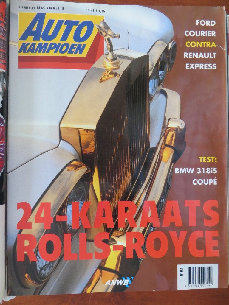 Autokampioen 16 1992 Rolls-Royce, 318iS Coupé, Fiat Topolino, Ophalen of Verzenden, Zo goed als nieuw, BMW