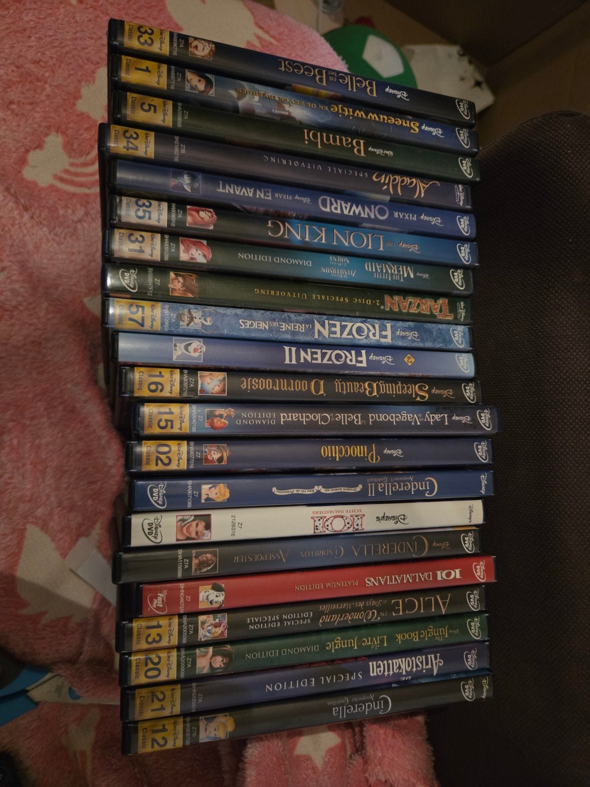 20 Disney DVD's - Nette staat, diverse met gouden rugnummer, Animatie, Alle leeftijden, Ophalen of Verzenden, Zo goed als nieuw