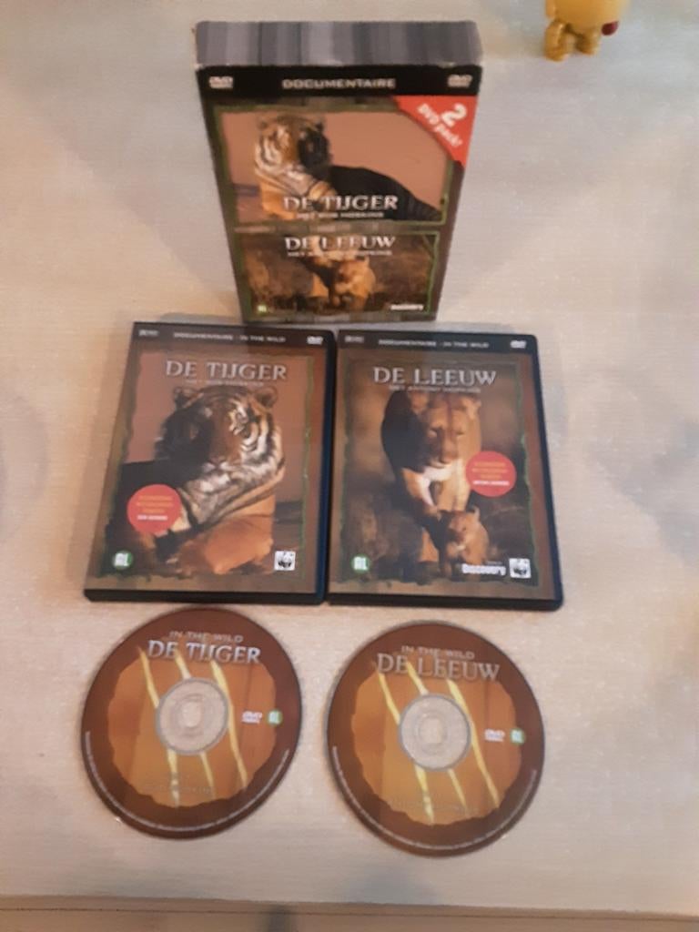 Docu De Tijger en De Leeuw 2dvd pack, Alle leeftijden, Ophalen of Verzenden, Natuur, Boxset