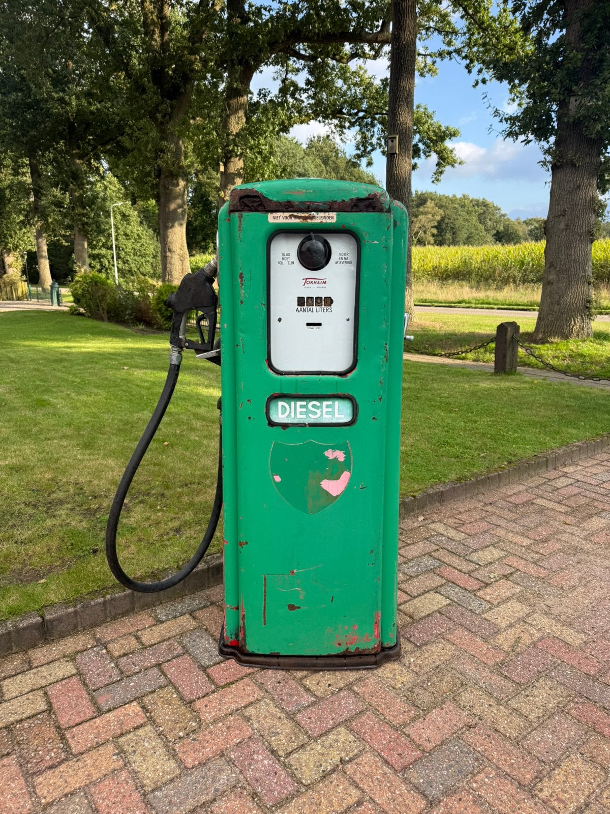 Oude tokheim t39 benzinepomp oldtimer auto garage mancave, Ophalen, Zo goed als nieuw