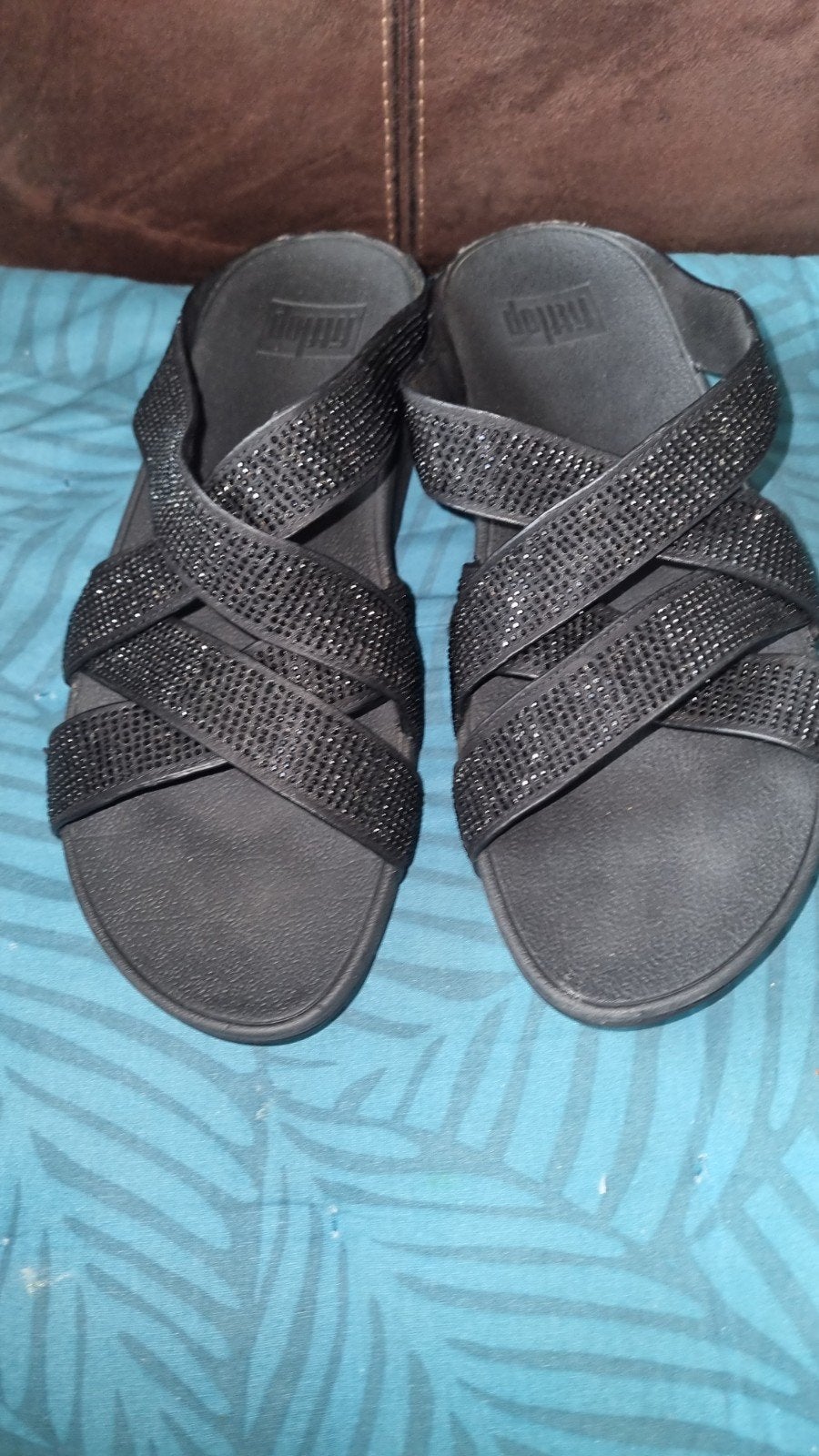 FitFlop sandalen met strass - Maat 39, Kleding | Dames, Schoenen, Verzenden, Zwart, FitFlop, Sandalen of Muiltjes