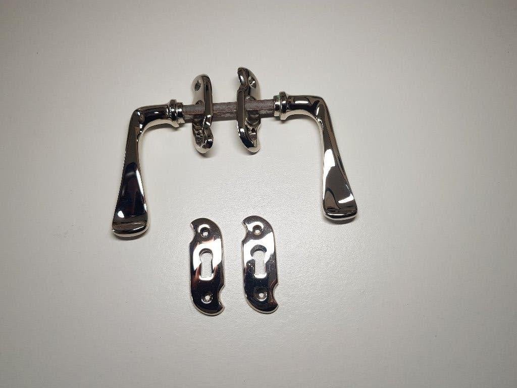 Deur Klink Art Deco Massief Messing, Ophalen of Verzenden, Koper of Messing, Klink of Kruk