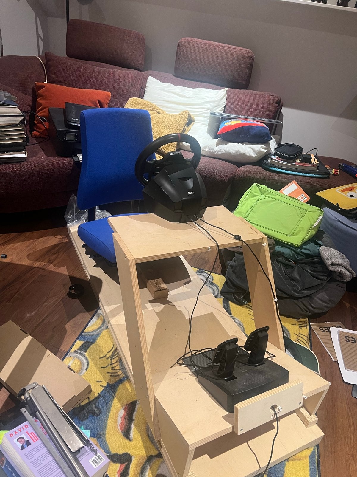 Logitech racestuur met pedalen en zelfbouw cockpit, Ophalen of Verzenden, Overige merken, Gebruikt
