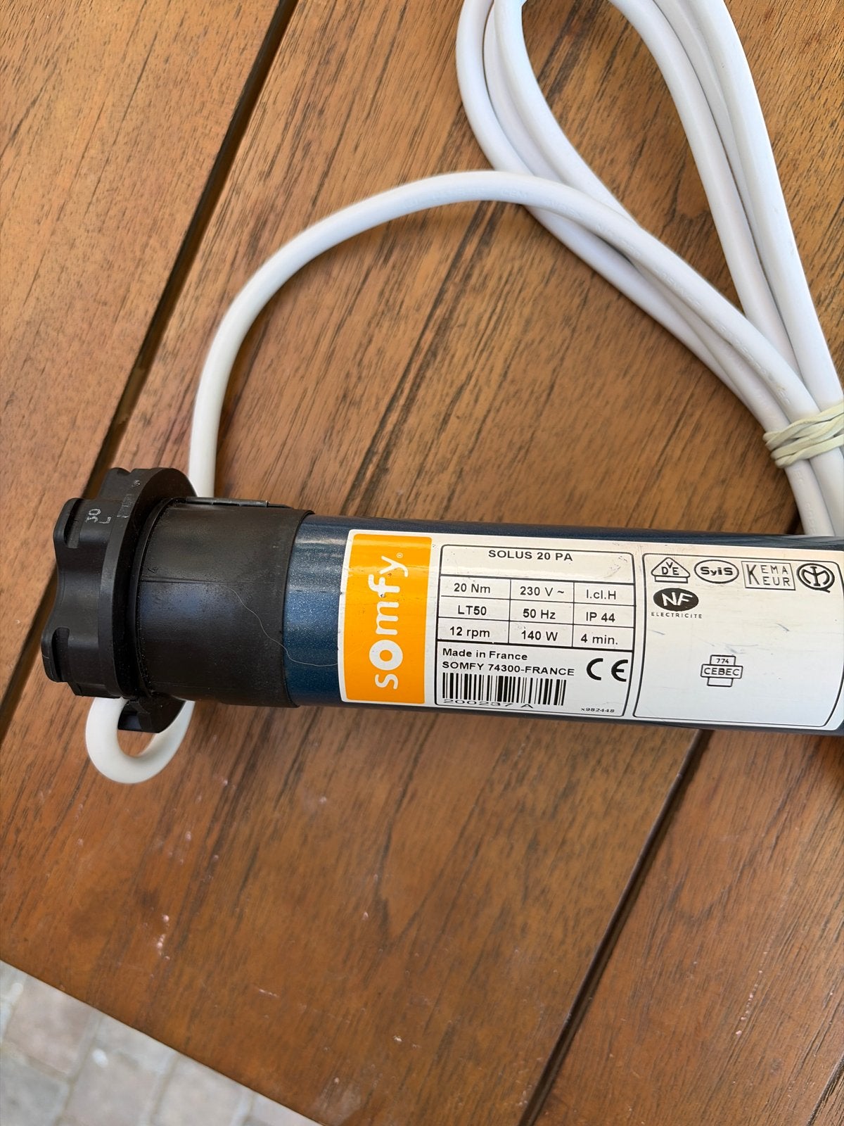Somfy Solus 20 PA buismotor voor rolluiken/zonwering, Doe-het-zelf en Verbouw, Rolluiken, Ophalen, Gebruikt, Overige kleuren, Minder dan 100 cm
