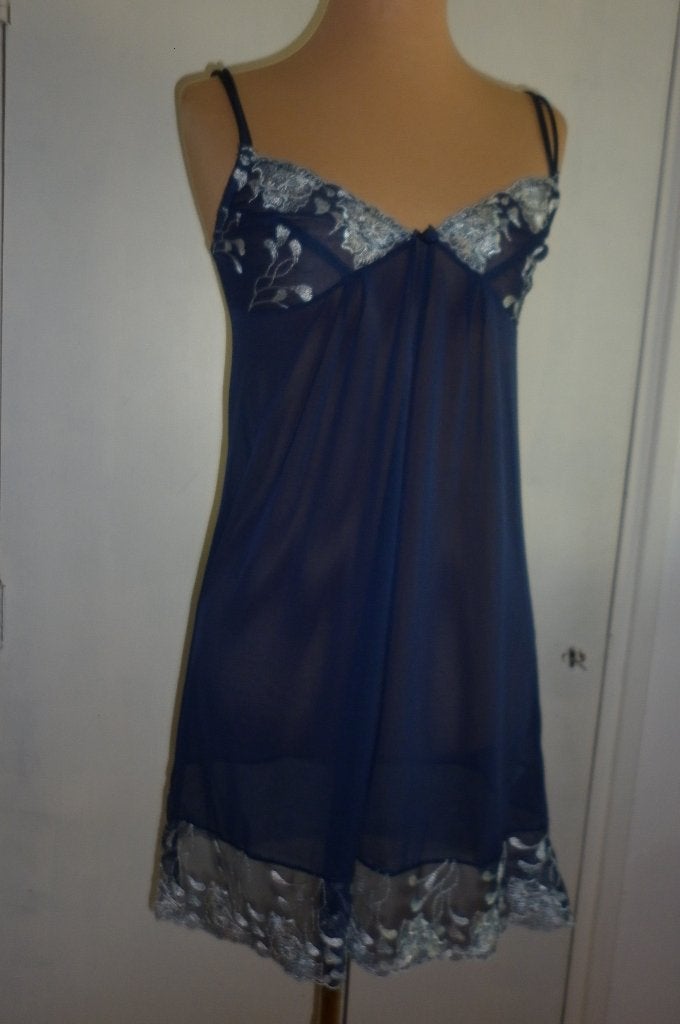 nachthemd / onderjurk maat 36, Verzenden, Blauw, Nachtkleding