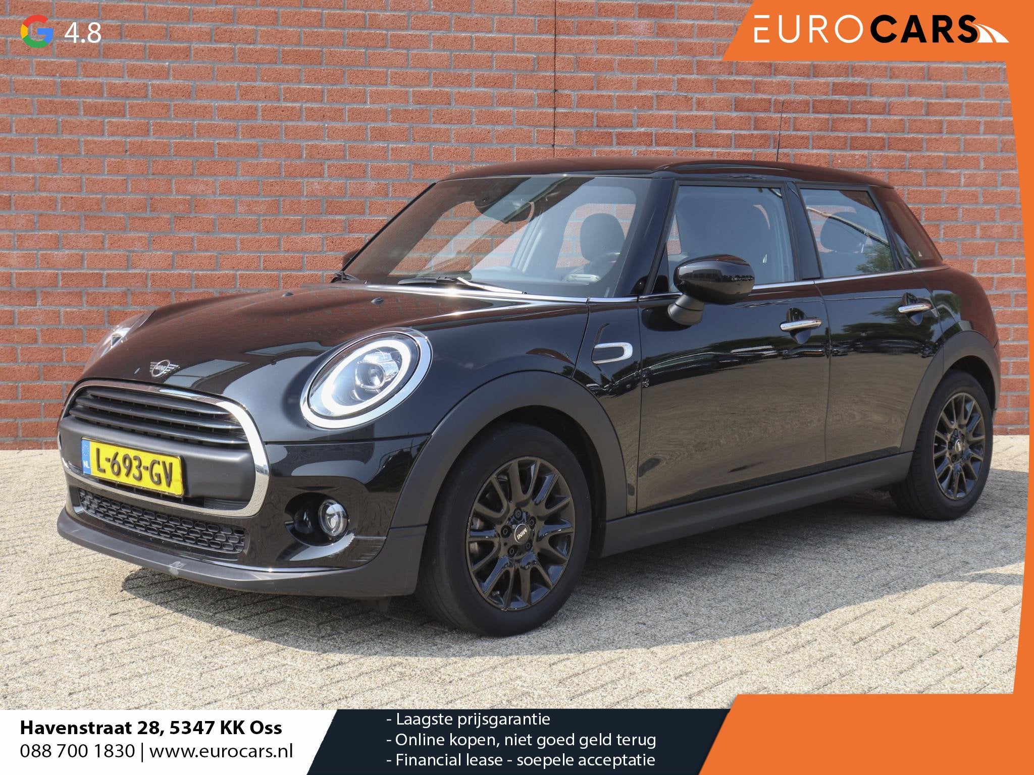 MINI One 1.5 5-DRS Automaat Business Edition Navigatie PDC C, Auto's, Stof, Gebruikt, 1200 kg, Zwart