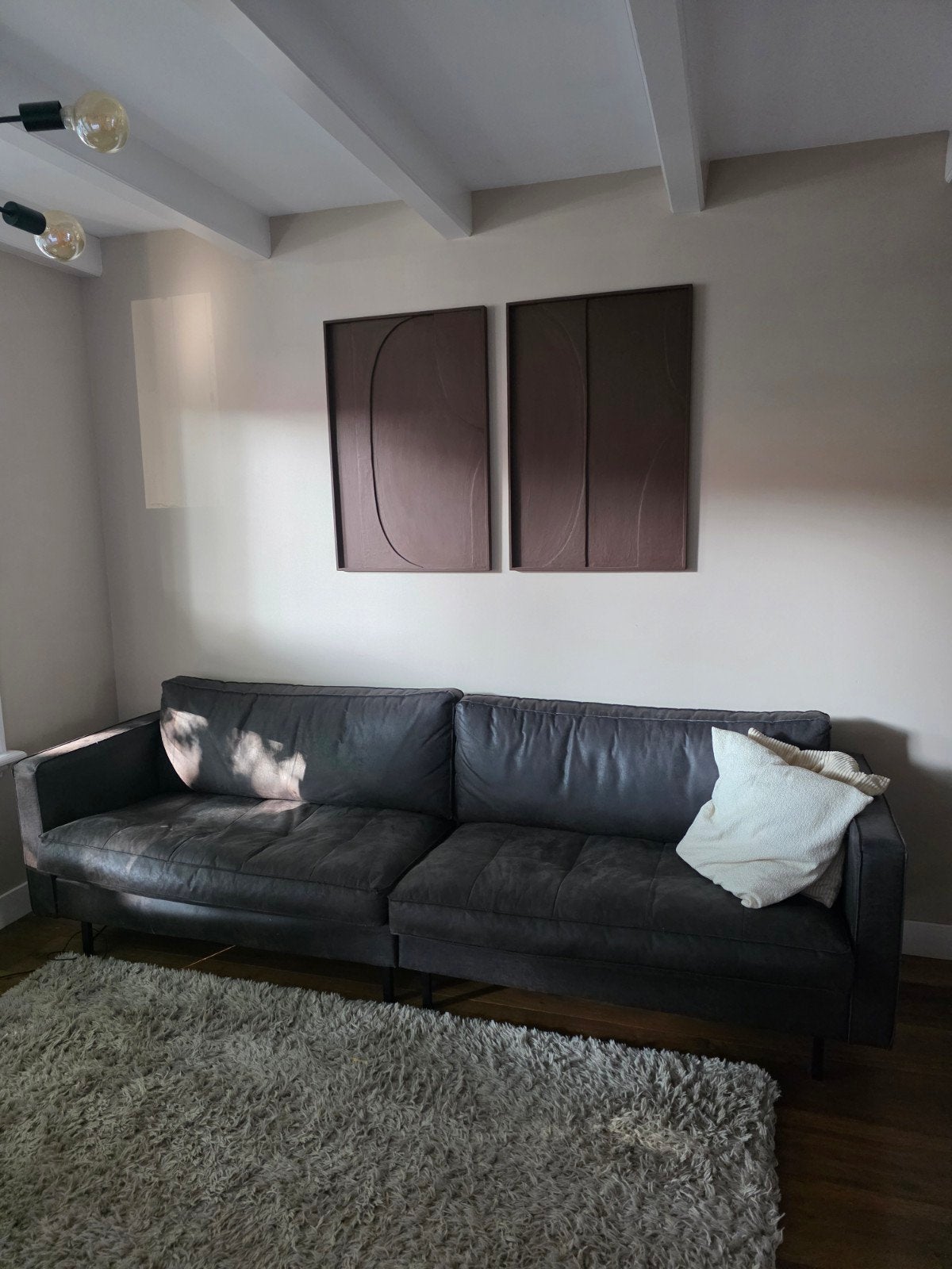 be pure home bank 3 zits zwart grijs woood, 250 tot 300 cm, 75 tot 100 cm, Ophalen of Verzenden, Rechte bank