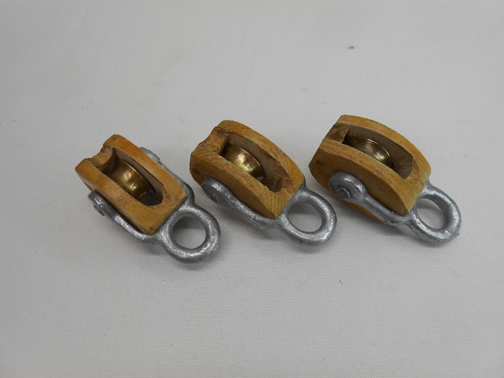 Houten Blok / Katrol, enkelschijfs, 4 - 7mm, zeer klein blok, Ophalen of Verzenden, Nieuw, Lijn of Blok