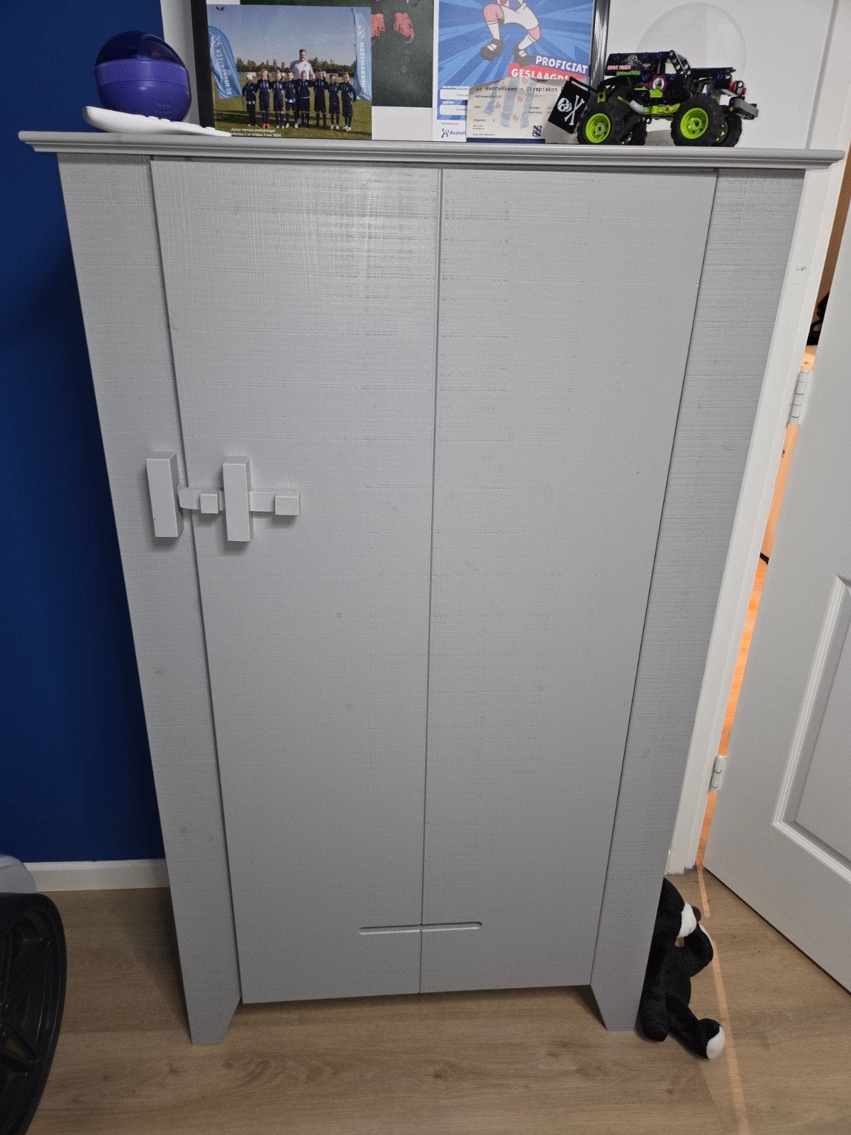 Woood Gijs Grijze kast met deur, Ophalen, Met deur(en), 100 tot 150 cm, 50 tot 100 cm
