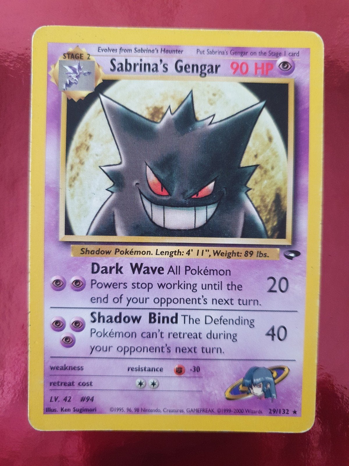 Sabrina's Gengar 29/132 pokemon kaart, Ophalen of Verzenden, Gebruikt