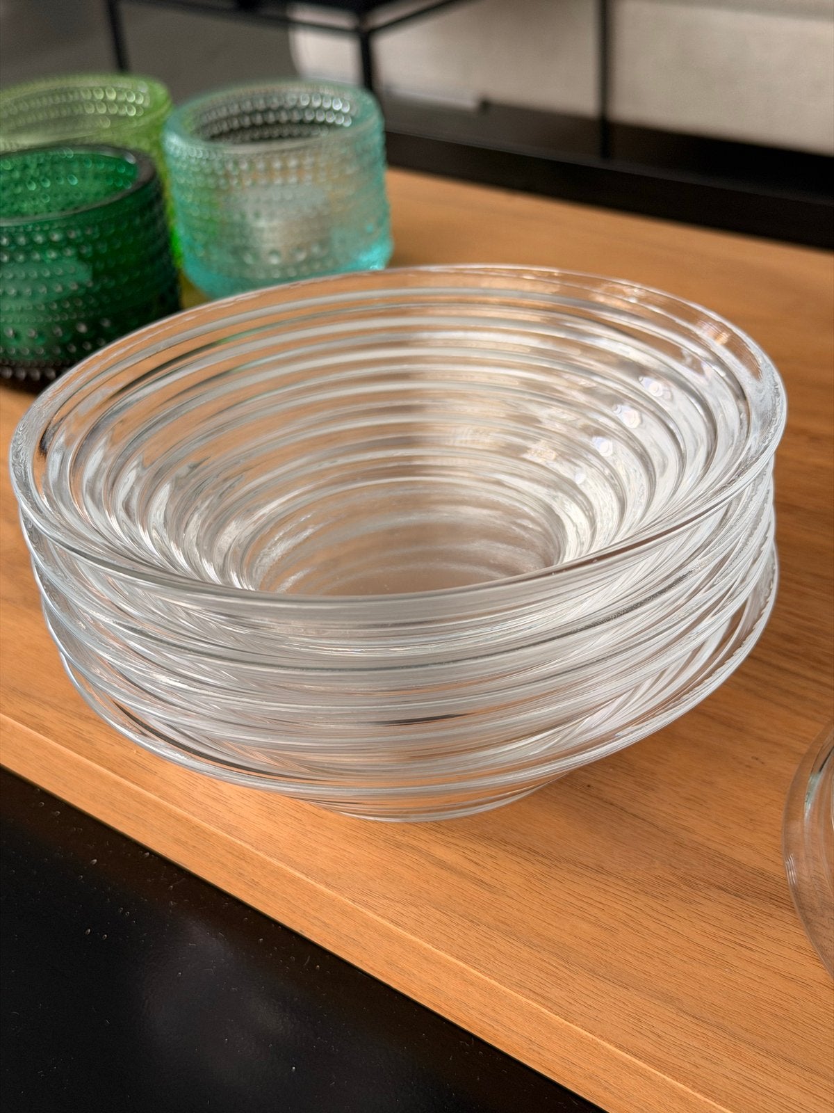 6 Iittala Alvar Aalto schaaltjes glas - Als nieuw, Ophalen of Verzenden, Overige stijlen, Glas, Schaal of Schalen
