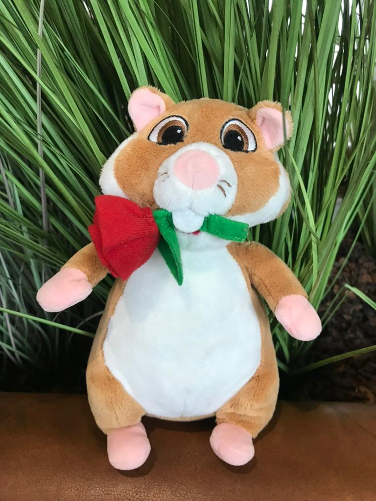 Hamster ah met roos tussen zijn tandjes, Verzenden