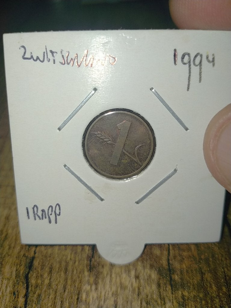 Zwitserland 1 Rappen 1994, Verzenden, Overige landen, Losse munt