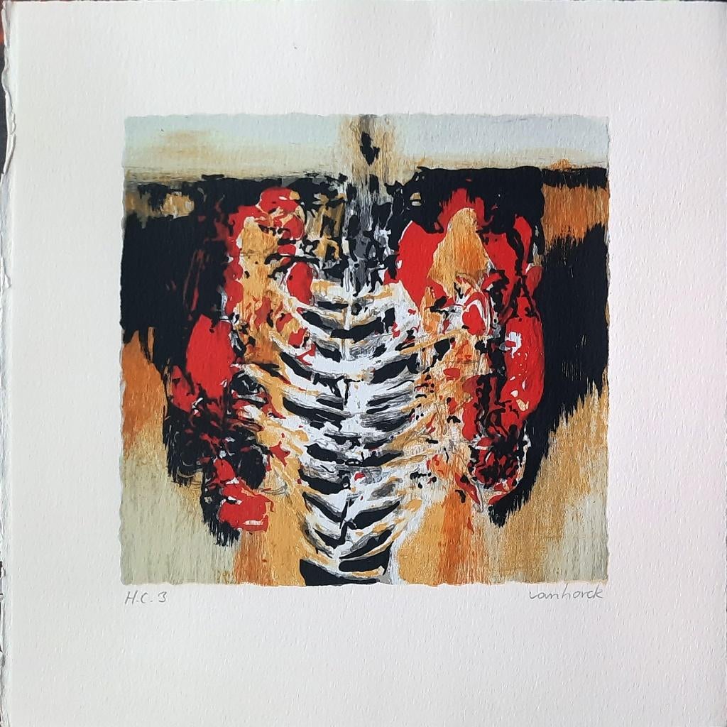 Zonder Titel HC3 - Kunstenaar: Hans Vanhorck, Antiek en Kunst, Kunst | Litho's en Zeefdrukken, Ophalen of Verzenden