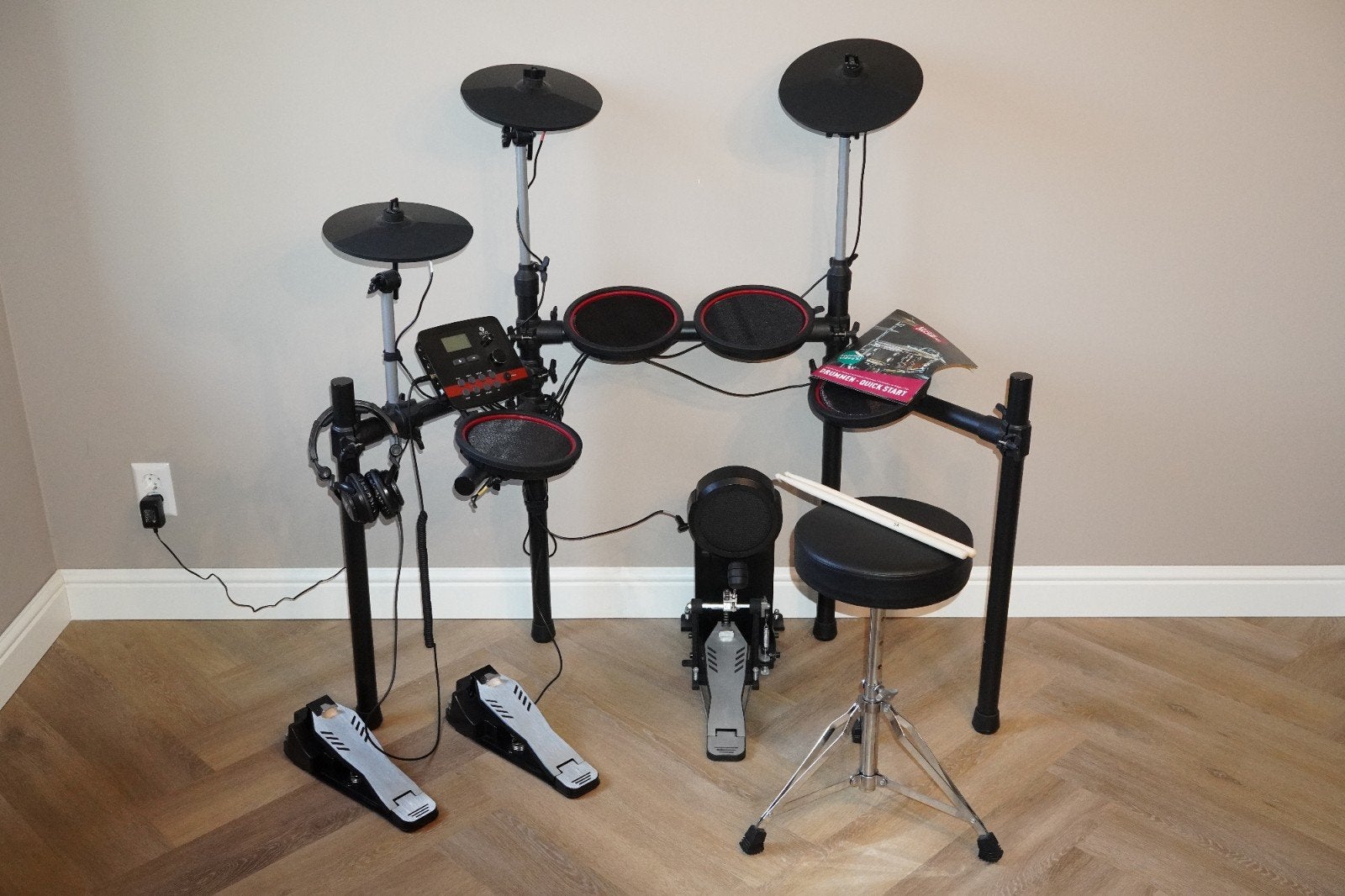 Fazley DDK-080 set elektronisch drumstel + kickdrum upgrade, Muziek en Instrumenten, Drumstellen en Slagwerk, Ophalen, Zo goed als nieuw