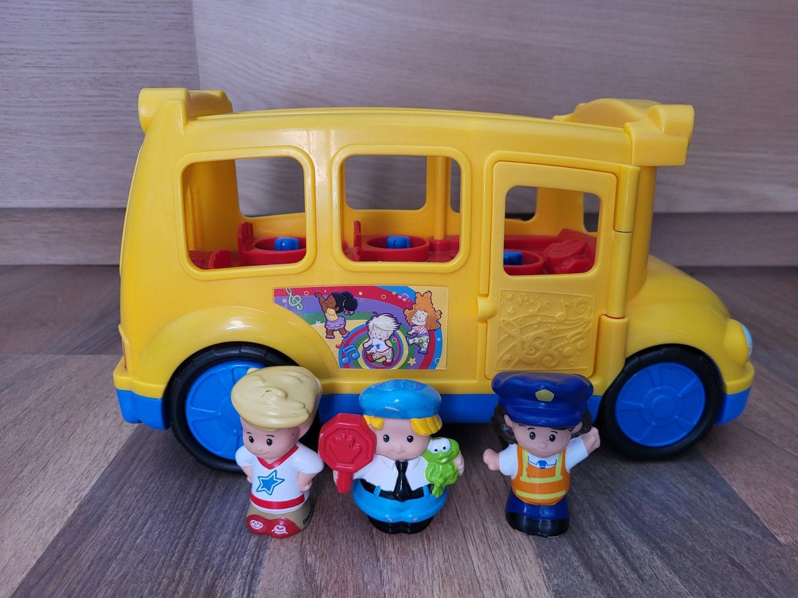 Little People schoolbus met drie poppetjes - zonder geluid, Kinderen en Baby's, Ophalen, Gebruikt, Speelset