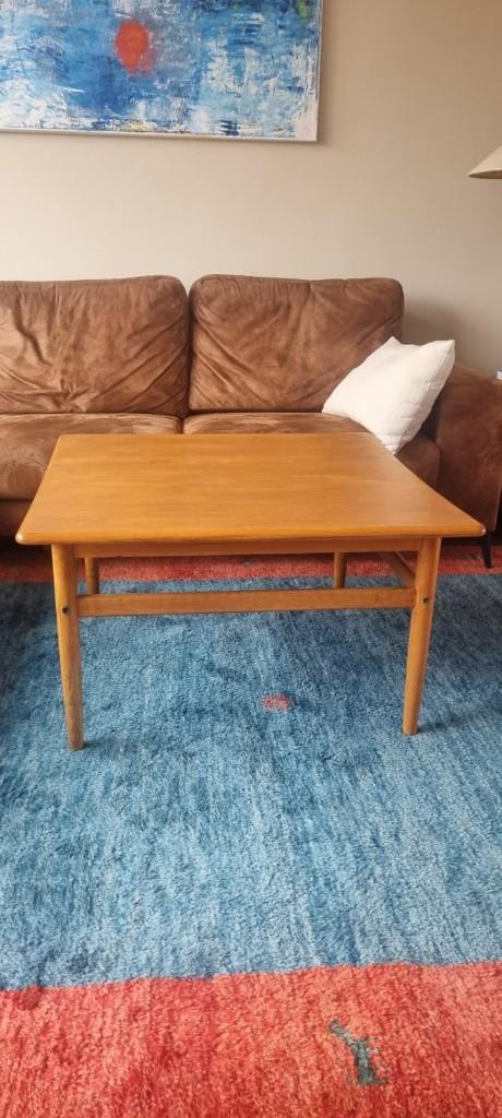 Vintage salontafel jaren 60 70 teak 80x80, Ophalen, 50 tot 100 cm, 50 tot 100 cm, Minder dan 50 cm