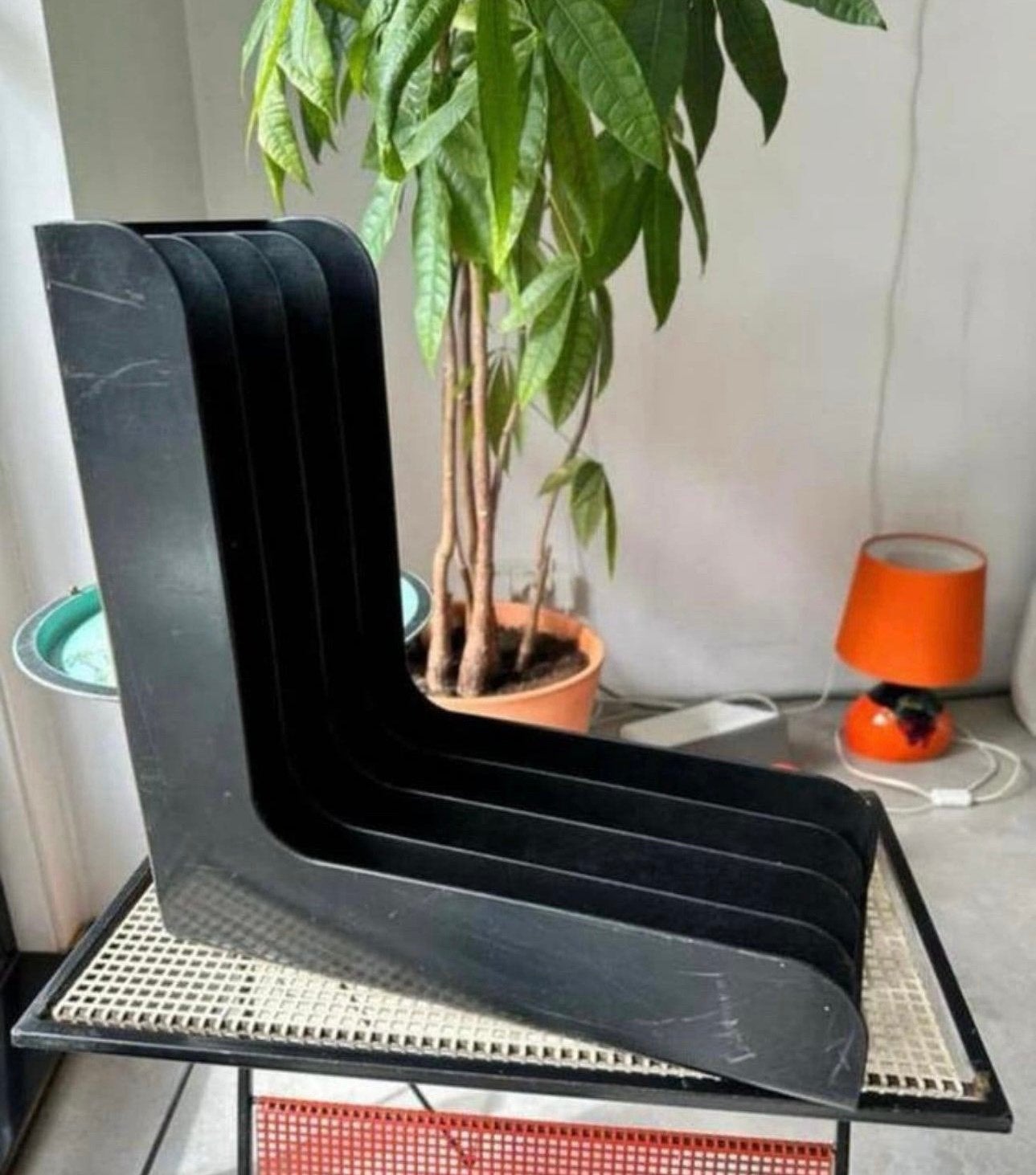 Discofoon LP houder Platenhouder Vintage Zwart, Verzamelen, Ophalen of Verzenden, Huis en Inrichting