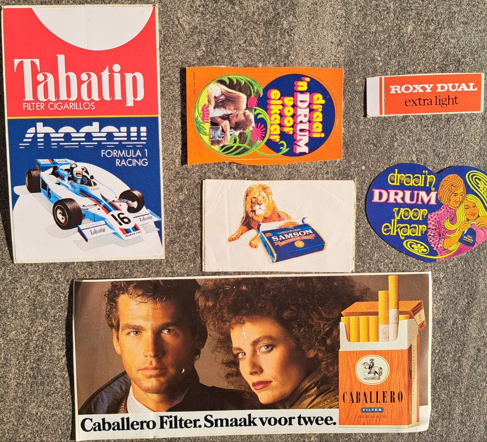 Diverse vintage tabak stickers sigaretten, Ophalen of Verzenden, Zo goed als nieuw