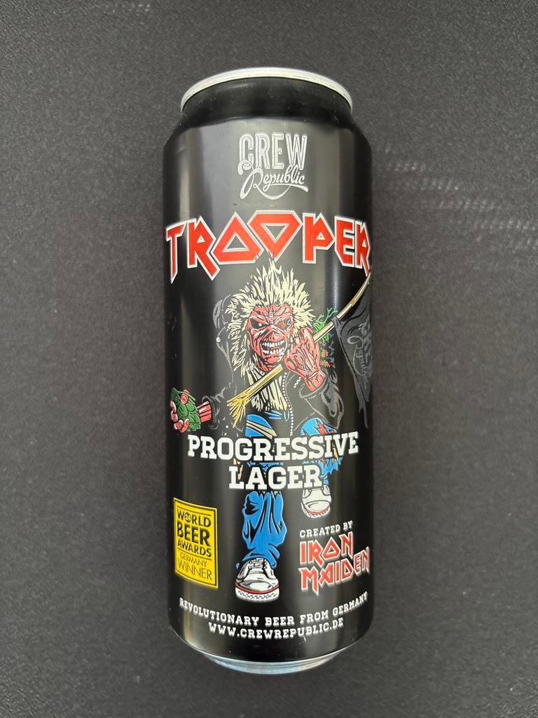 Iron Maiden Trooper Bier - Vol blikje, Verzamelen, Biermerken, Ophalen of Verzenden, Nieuw, Flesje(s), Overige merken