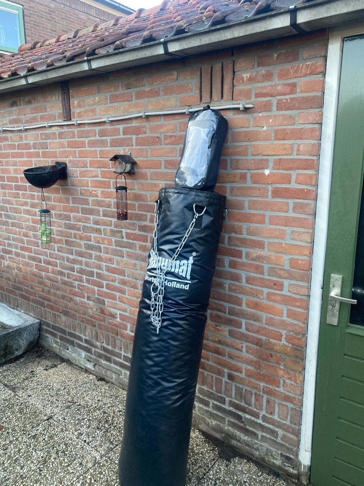 Bokszak en handschoenen, Ophalen, Zo goed als nieuw, Bokszak