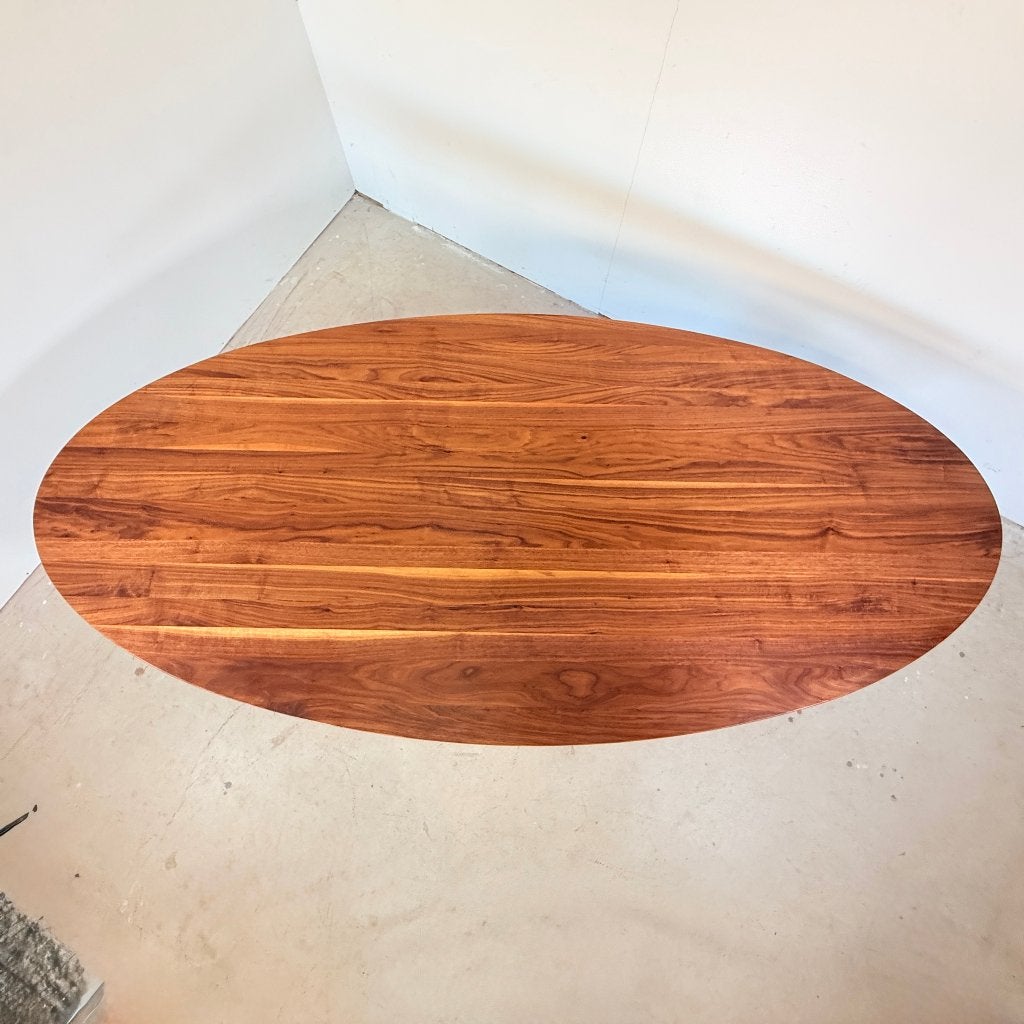 Ovale massief noten eettafel 260x120 - Bert Plantagie, Overige houtsoorten, Design, 200 cm of meer, Ophalen of Verzenden