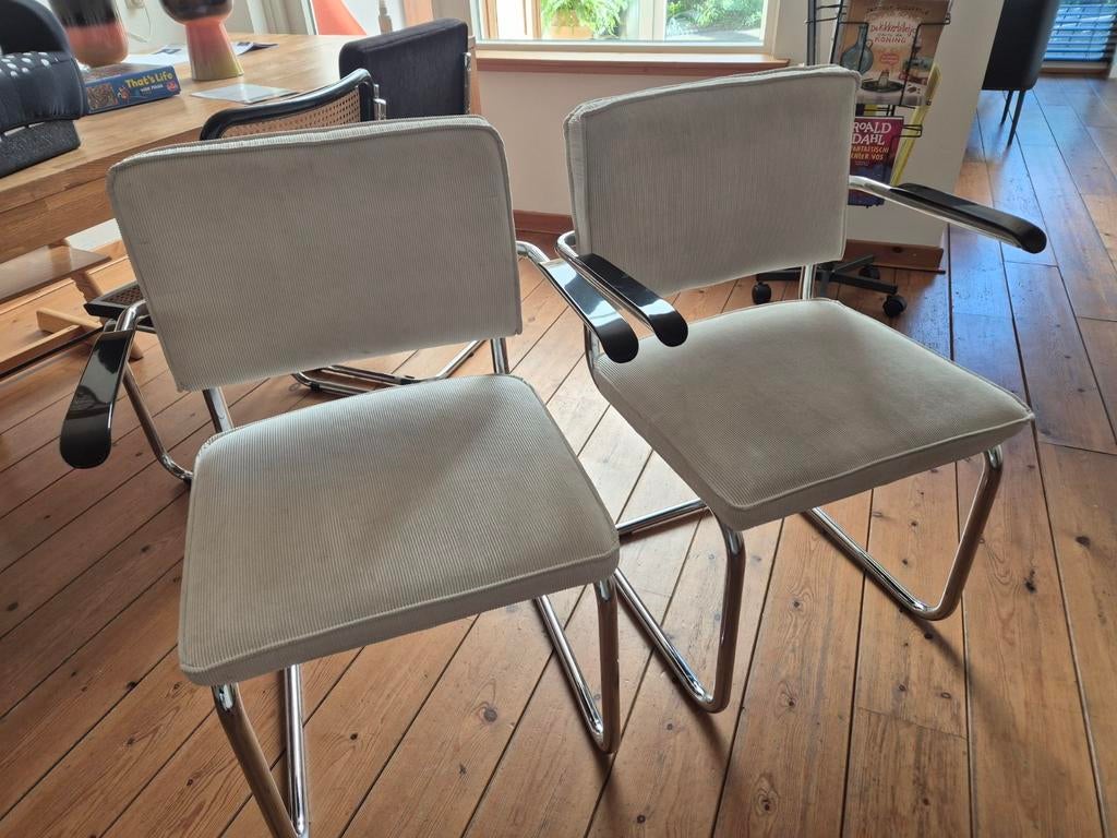 2 buisframe stoelen, Huis en Inrichting, Ophalen, Gebruikt