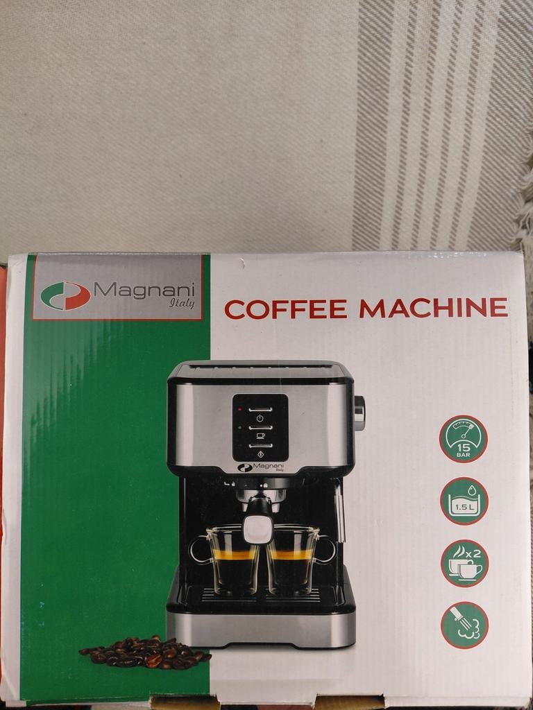 Magnani Italy Koffiemachine - Espresso & Cappuccino (NIEUW), Espresso apparaat, Nieuw, Gemalen koffie, Ophalen of Verzenden