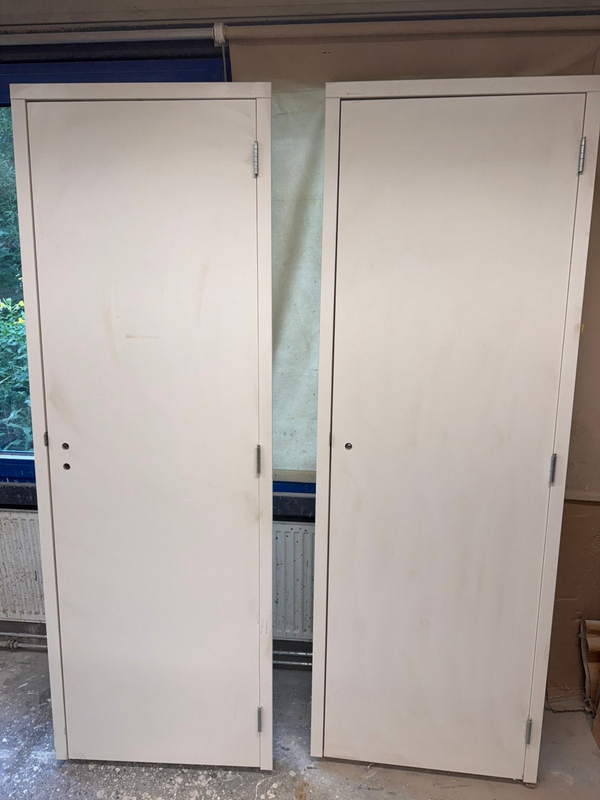 2x stompe binnendeur in kozijn - hardhout - rechts, Doe-het-zelf en Verbouw, Deuren en Horren, Ophalen, Minder dan 80 cm, ., Binnendeur