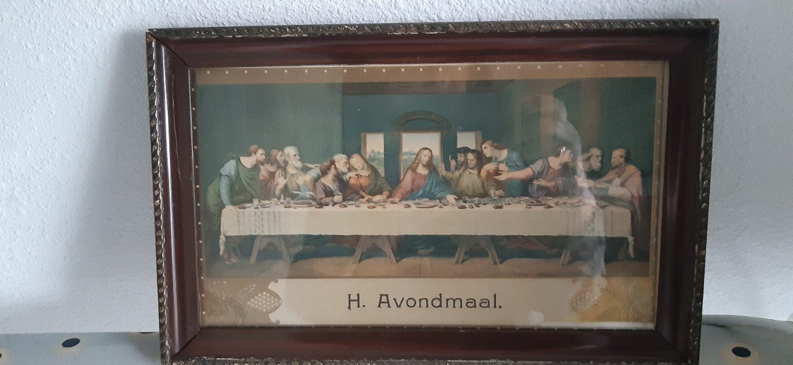 Oud schilderijtje H Avondmaal, Ophalen of Verzenden