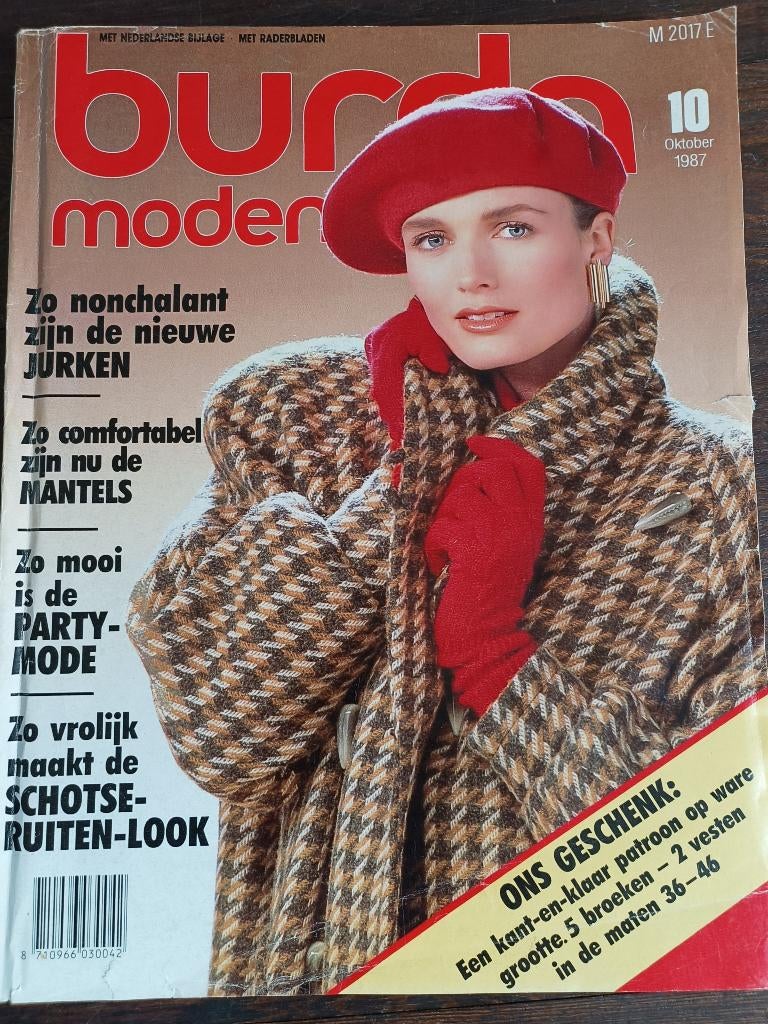 Burda oktober 1987 met kant en klaar patroon, Hobby en Vrije tijd, Kledingpatronen, Overige typen, Vrouw, Zo goed als nieuw, Burda