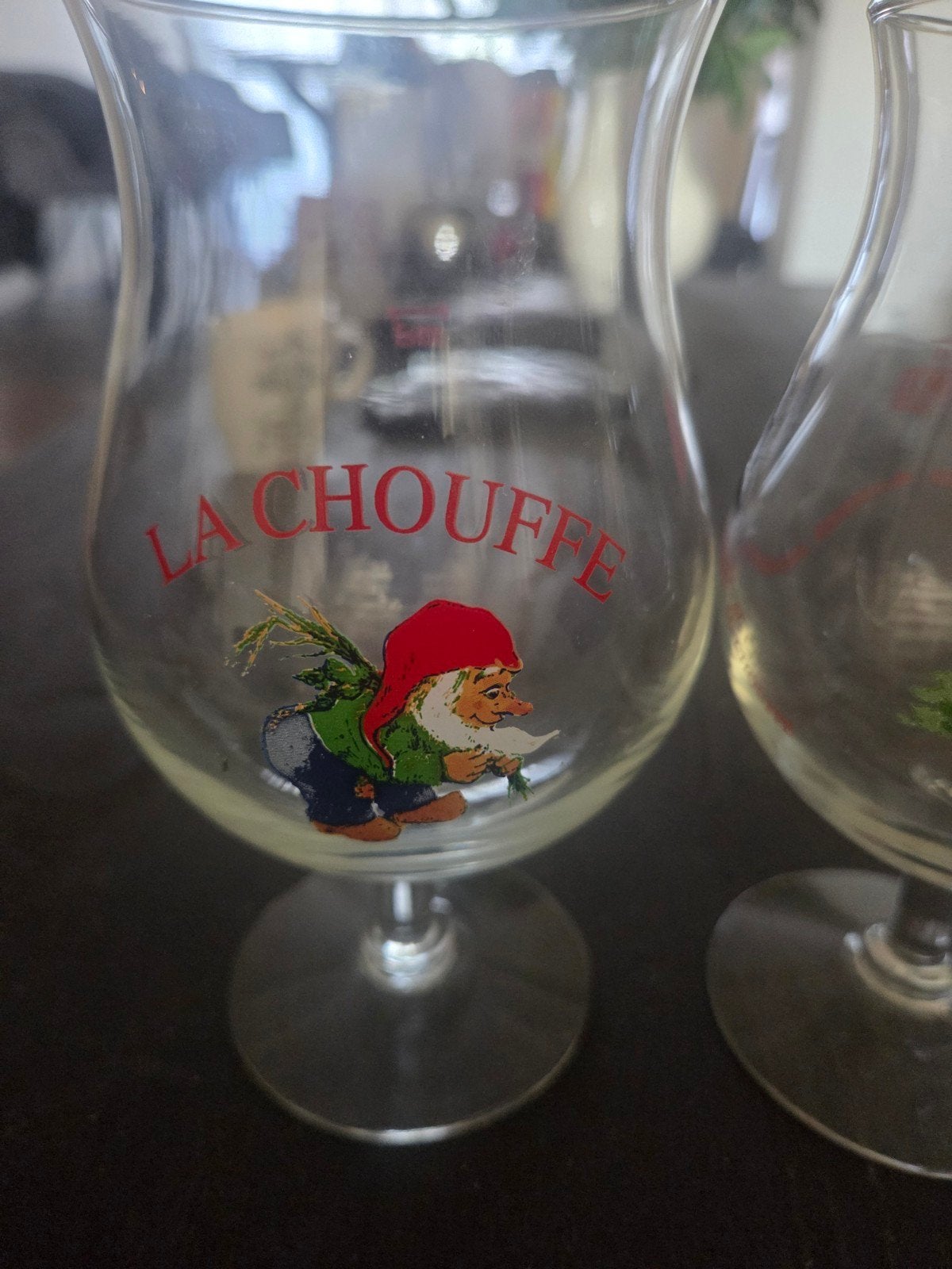 La Chouffe bierglazen - Set van 3, Glas of Glazen, Gebruikt, Overige merken, Ophalen of Verzenden
