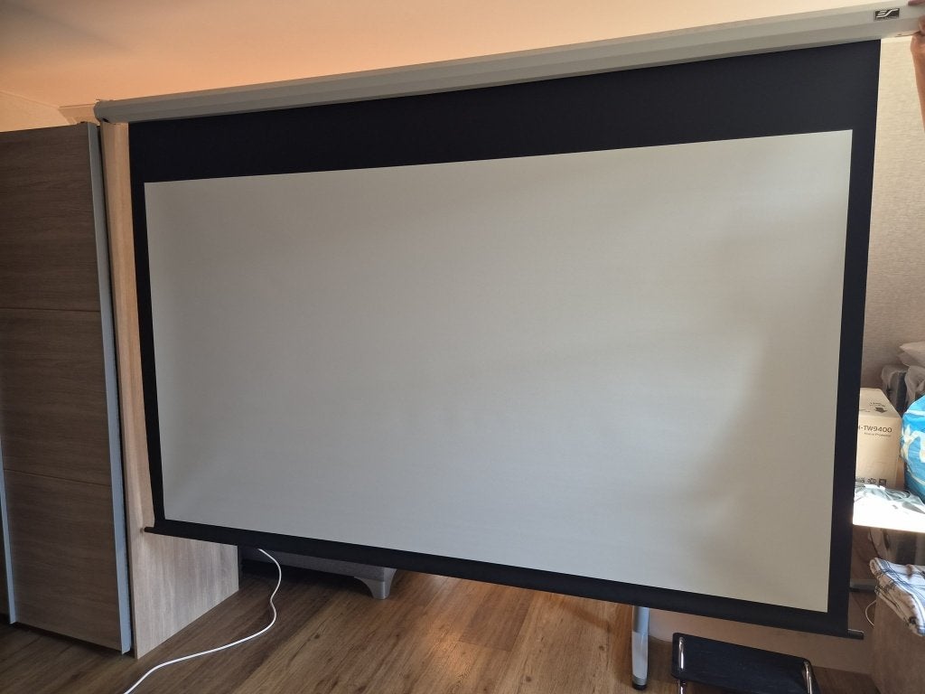 Elite Screens Electric100XH 100 inch elektrisch scherm, Audio, Tv en Foto, Projectieschermen, Ophalen, Zo goed als nieuw