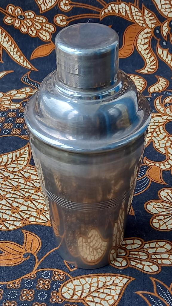 Mooie originele oude silverplate cocktail shaker 20,8 cm., Antiek en Kunst, Ophalen of Verzenden