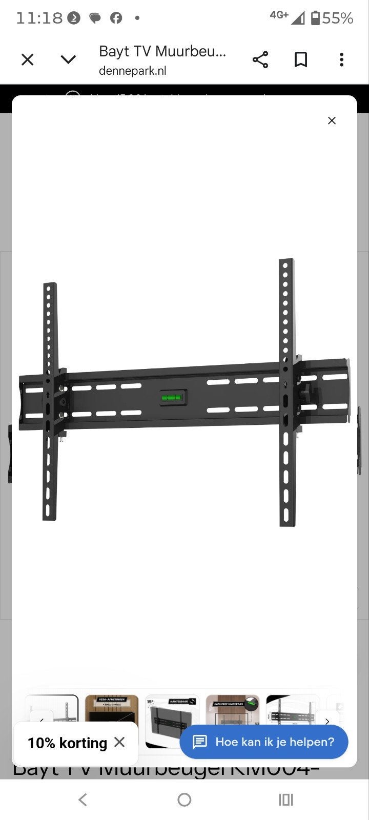 Bayt TV Muurbeugel Kantelbaar 40-80 inch 45kg, Ophalen of Verzenden, Nieuw