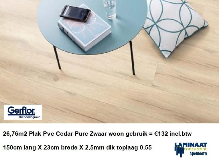 26,76m2 Plak Pvc Cedar Pure Zwaar woon gebruik = €132, Ophalen, Nieuw, Beige, Laminaat