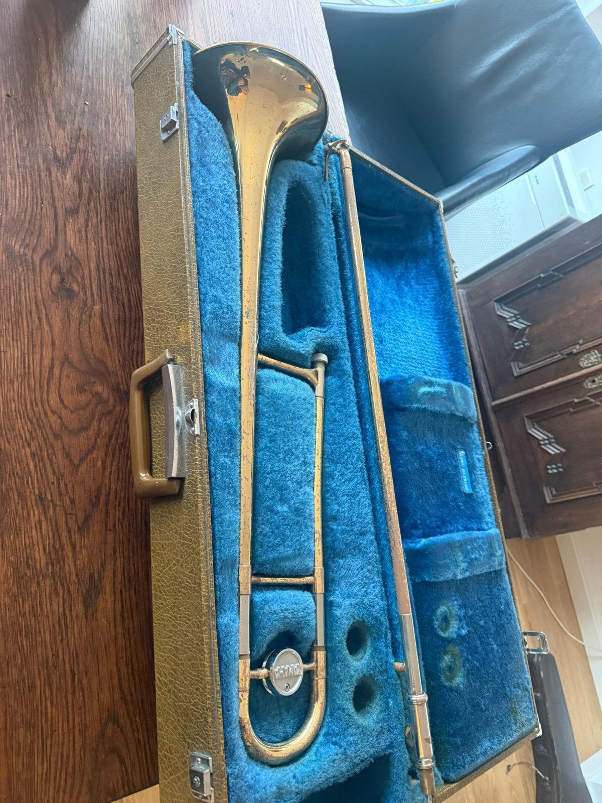 Yamaha trombone ysl 352 met koffer - Gebruikt, Ophalen, Gebruikt, Overige typen, Met koffer