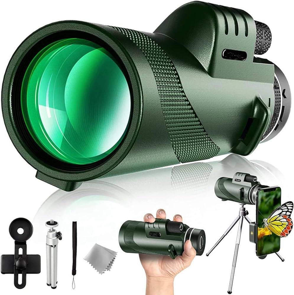 Nieuwe monoculaire telescoop met een smartphone-adapter, Audio, Tv en Foto, Optische apparatuur | Verrekijkers, Ophalen of Verzenden