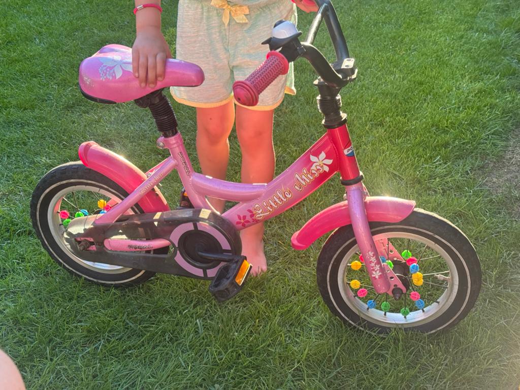 Roze kinderfiets 12 inch - Little Miss - 2-5 jaar, Ophalen, Gebruikt, Terugtraprem, Minder dan 16 inch