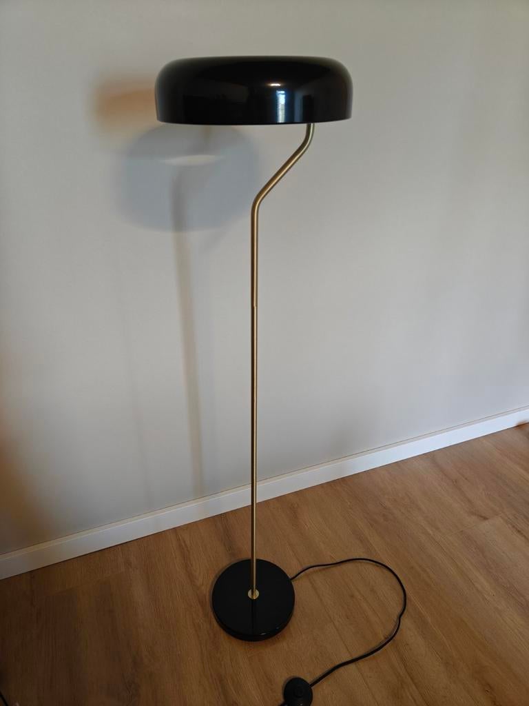 Dutchbone Eclipse Vloerlamp Zwart Metaal - 130 cm hoog, Ophalen, Modern, Industrieel, 100 tot 150 cm, Zo goed als nieuw